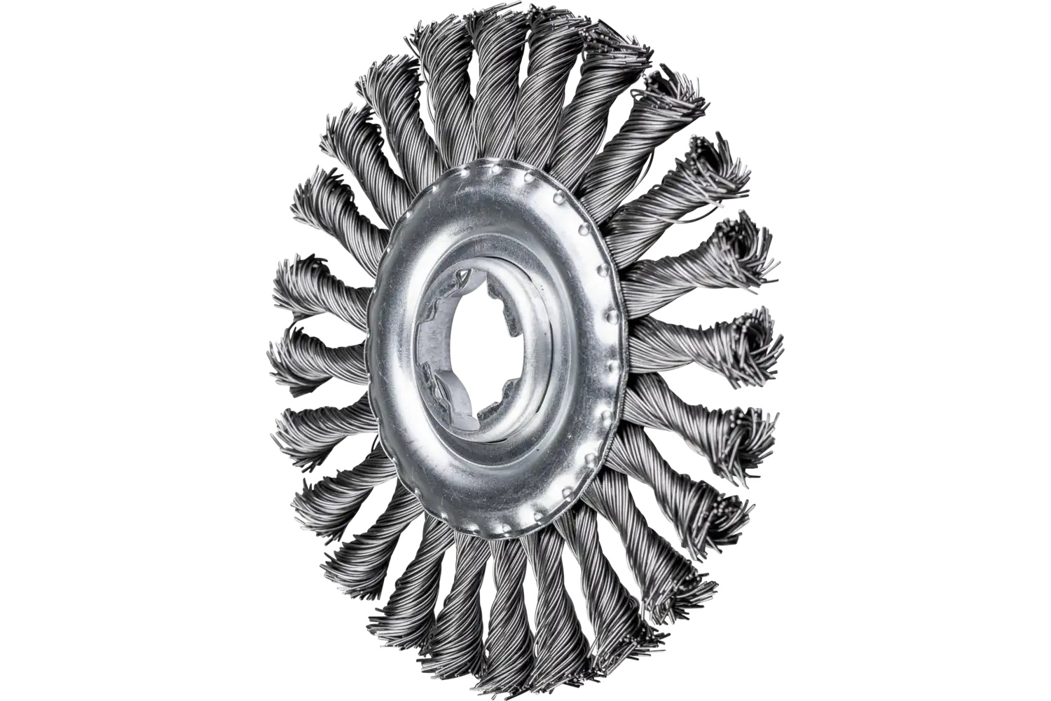Picture of Pferd Standard Twist Knot Wire Wheel Brush 4-7/8" Dia. .020 Carbon Steel X-Lock